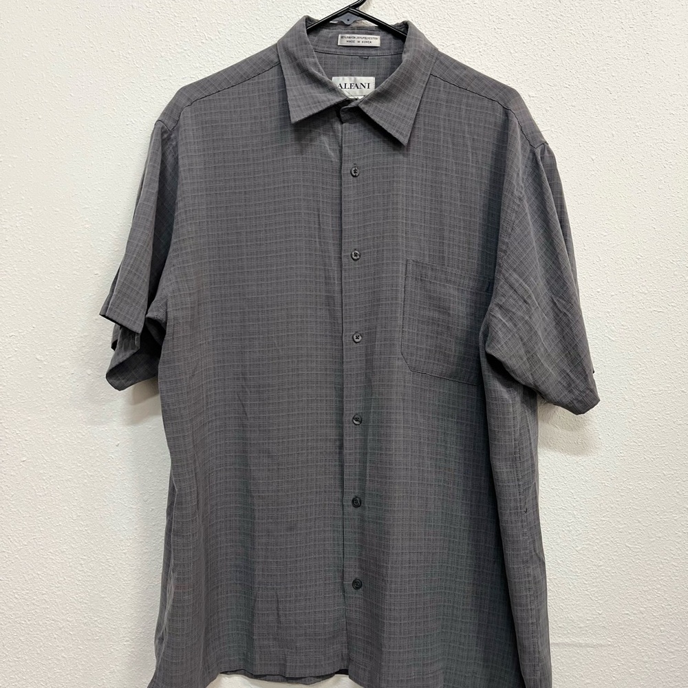 Alfani Men's Charcoal Button Down Shirt